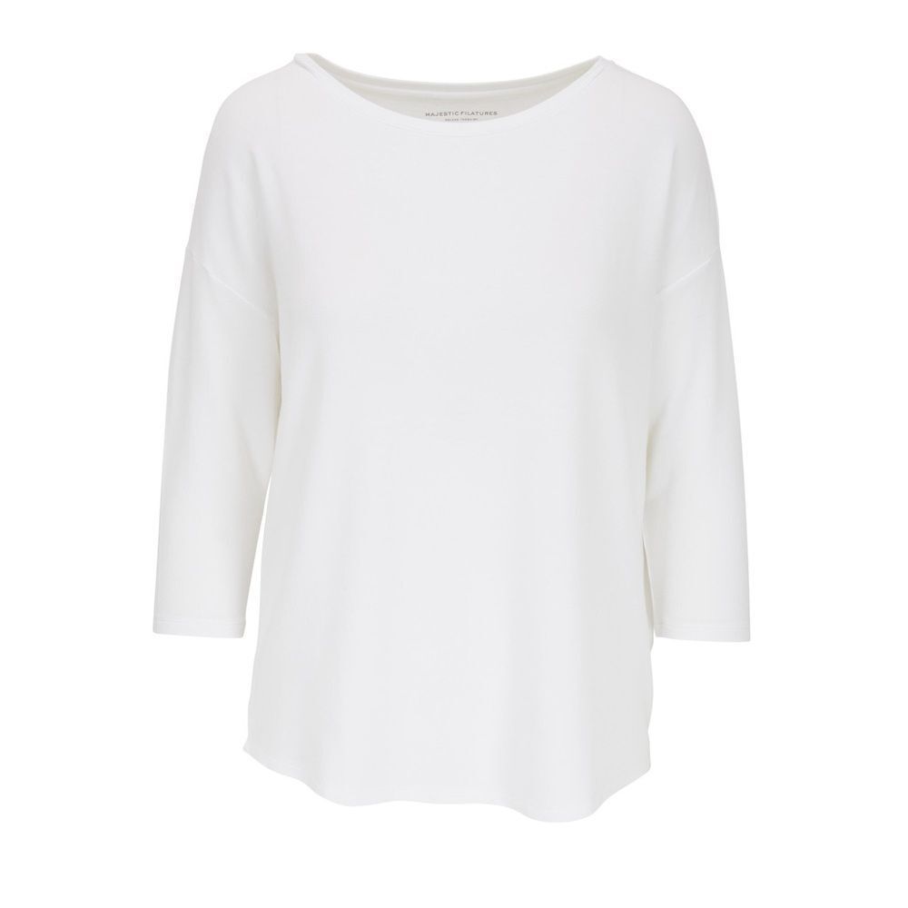 Majestic Filatures White French Touch Three-Quarter Sleeve T-Shirt $188